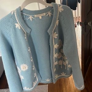 Love Shack Fancy blue cardigan